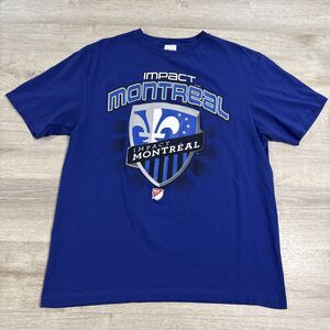 CF Montréal Impact Shirt MLS Soccer Sogo Men's Blue Tee Medium 100% Cotton